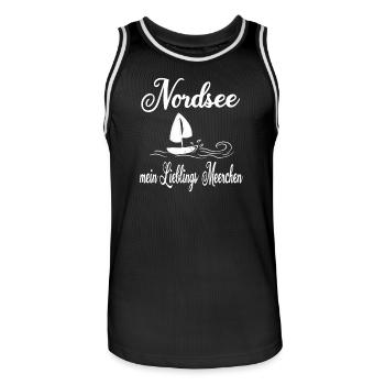 Nordsee Lieblingsmeerchen - Männer Basketball-Trikot - Schwarz/Weiß - Vorne - AI Model Male 185 dark (185cm)