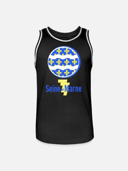 Logo Seine et Marne 77 - Men's Basketball Jersey - black/white
