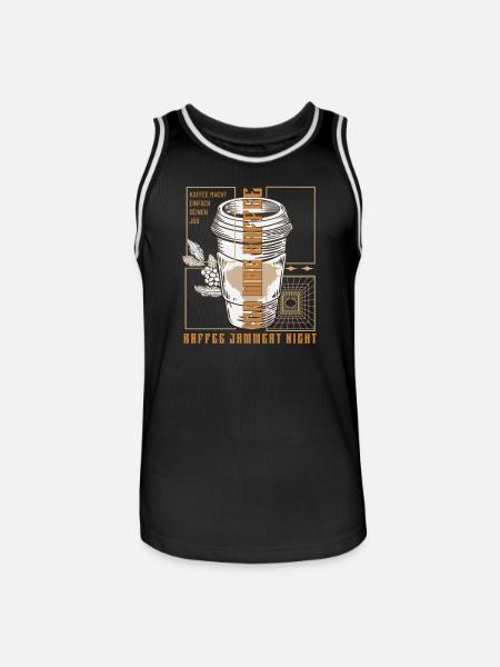 Coffee just does its job retro - Men's Basketball Jersey - black/white