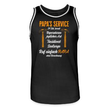 Dad's Service Repairs 24h / Funny Humor - Men's Basketball Jersey - black/white - Front - AI Model Male 185 dark (185cm)