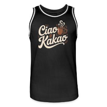 Ciao Cacao Chocolat chaud Chocolat chaud Au revoir - Maillot de basket Homme - noir/blanc - Devant - AI Model Male 185 dark (185cm)