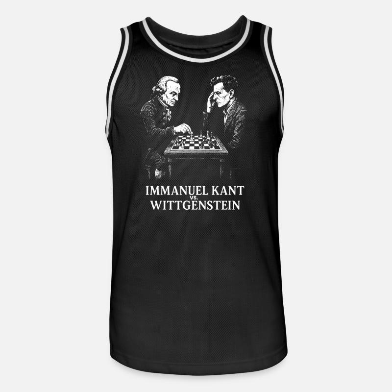 Kant vs Wittgenstein Schachduell - Männer Basketball-Trikot - Schwarz/Weiß
