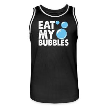 Swimming Water Sports Float Gifts - Men's Basketball Jersey - black/white - Front - AI Model Male 185 dark (185cm)
