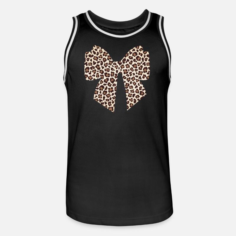 Leopard bow gift idea - Men's Basketball Jersey - black/white