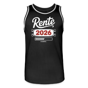 Rente 2026 Ladezeit Shirt - Männer Basketball-Trikot - Schwarz/Weiß - Vorne - AI Model Male 185 dark (185cm)