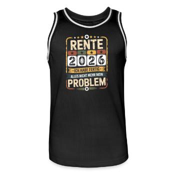Rente 2026 – Endlich Ruhe - Männer Basketball-Trikot - Schwarz/Weiß - Vorne - AI Model Male 185 dark (185cm)