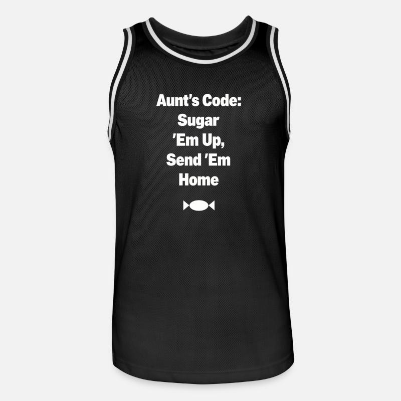 Aunt's Code Sugar Em Up - Men's Basketball Jersey - black/white