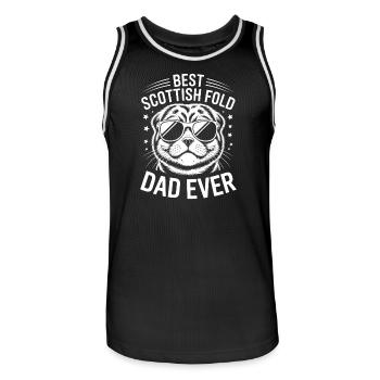 Scottish Folding Cats Scottish Fold Gift - Men's Basketball Jersey - black/white - Front - AI Model Male 185 dark (185cm)