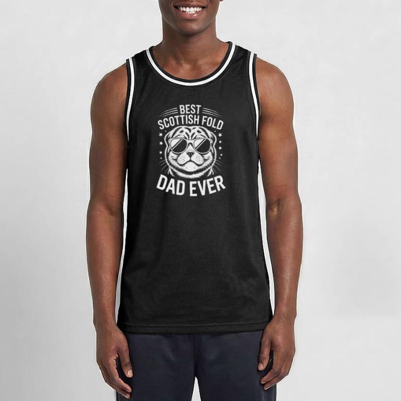 Scottish Folding Cats Scottish Fold Gift Men's Basketball Jersey
