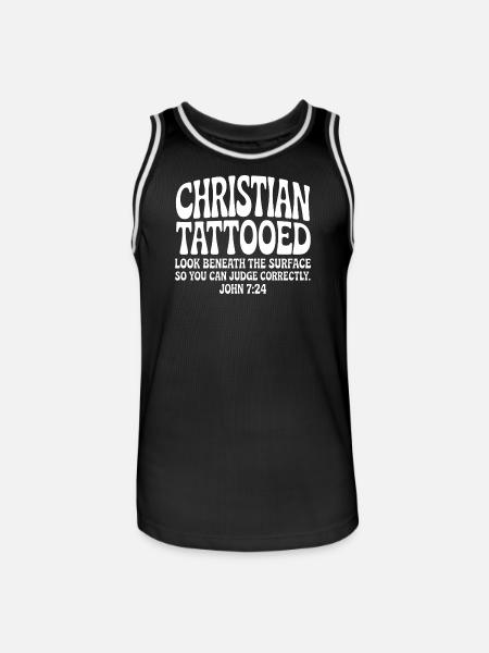 Christian Tattooed Look Beneath Surface - Men's Basketball Jersey - black/white
