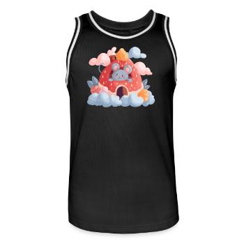 Strawberry House Mouse Magic - Men's Basketball Jersey - black/white - Front - AI Model Male 185 dark (185cm)