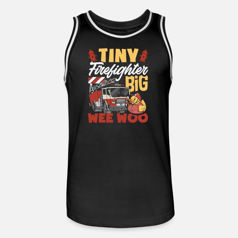 Wee Woo Squad Fire Tiny Feuerwehrmann - Männer Basketball-Trikot - Schwarz/Weiß