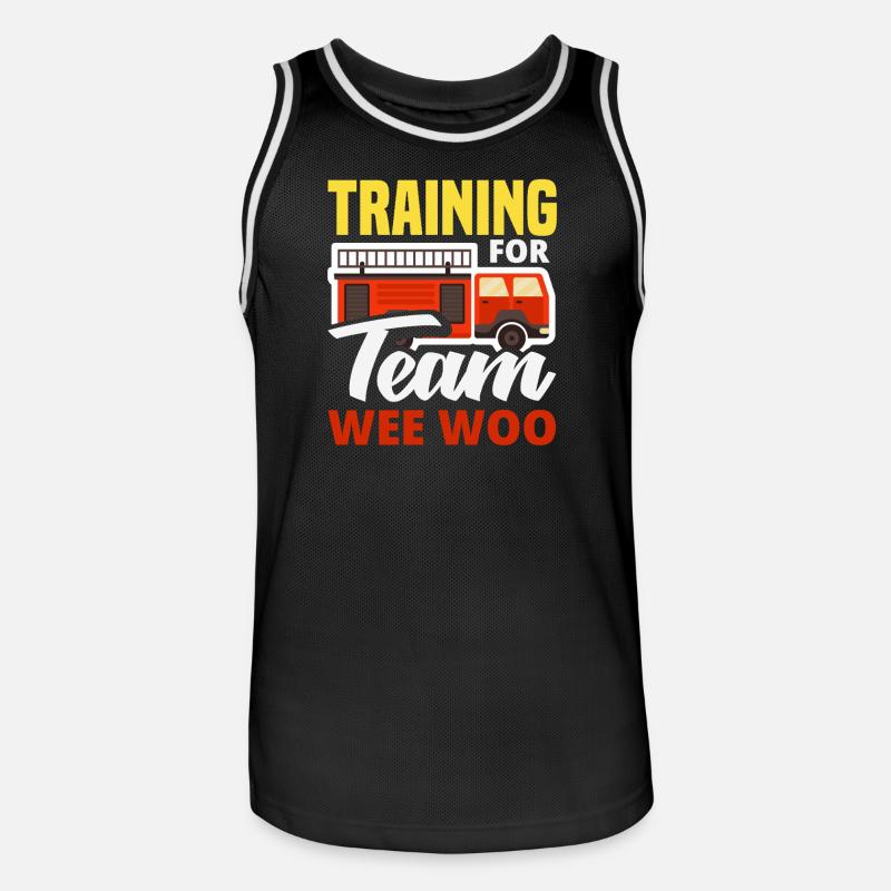Wee Woo Squad Fire Tiny Firefighter - Men's Basketball Jersey - black/white