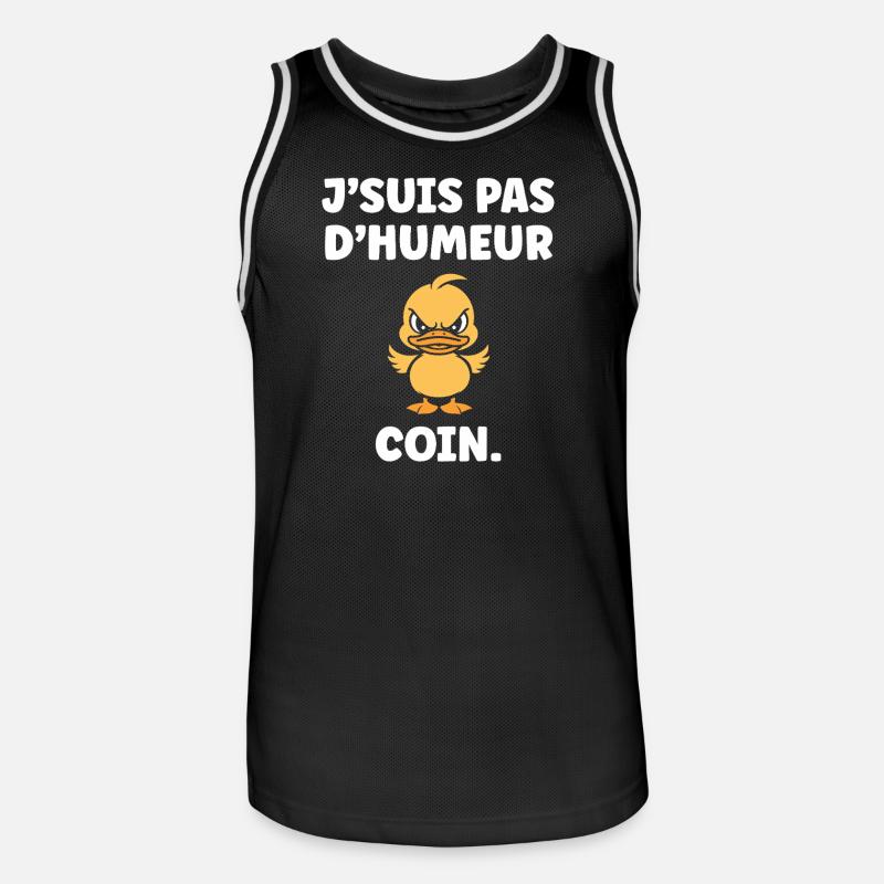 Grumpy Duck MÜNZ - Männer Basketball-Trikot - Schwarz/Weiß