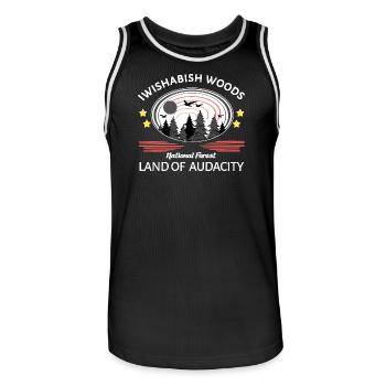 Iwishabish woods - Männer Basketball-Trikot - Schwarz/Weiß - Vorne - AI Model Male 185 dark (185cm)