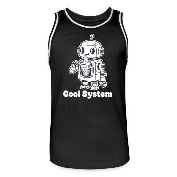 Roboter mit Eiscreme - Men's Basketball Jersey - black/white - Front - AI Model Male 185 dark (185cm)