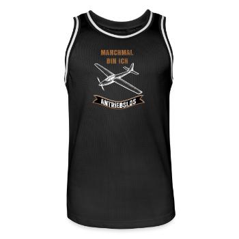 Sometimes I'm a listless airplane - Men's Basketball Jersey - black/white - Front - AI Model Male 185 dark (185cm)