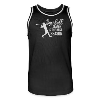 Baseball Season Is The Best Season Fan Spiel Sport - Männer Basketball-Trikot - Schwarz/Weiß - Vorne - AI Model Male 185 dark (185cm)