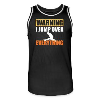 Attention : je saute par-dessus tout ce qui concerne le design parkour - Maillot de basket Homme - noir/blanc - Devant - AI Model Male 185 dark (185cm)