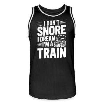 Je ne ronfle pas, je rêve que je suis un train - Maillot de basket Homme - noir/blanc - Devant - AI Model Male 185 dark (185cm)