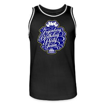 Geburtstag Party Team Spruch - Männer Basketball-Trikot - Schwarz/Weiß - Vorne - AI Model Male 185 dark (185cm)