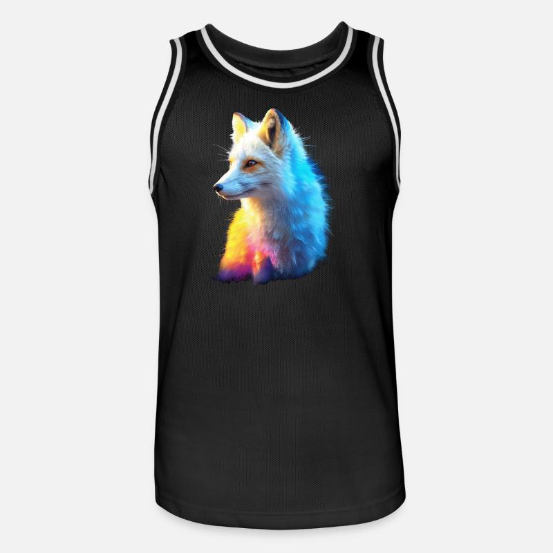 Polarfuchs Schneefuchs Eisfuchs Süßer Weißer Fuchs - Männer Basketball-Trikot - Schwarz/Weiß