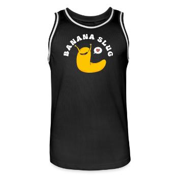 escargot banane - Maillot de basket Homme - noir/blanc - Devant - AI Model Male 185 dark (185cm)