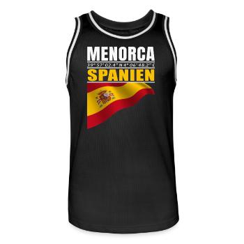 Menorca - Männer Basketball-Trikot - Schwarz/Weiß - Vorne - AI Model Male 185 dark (185cm)