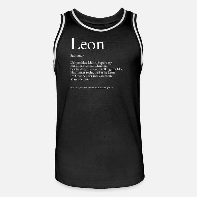 Leon Dictionary Explanation First name Lukas - Men's Basketball Jersey - black/white