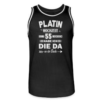 55 ans de relation Anniversaire de mariage - Maillot de basket Homme - noir/blanc - Devant - AI Model Male 185 dark (185cm)