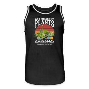 Demande-moi pour Plant Lover - Maillot de basket Homme - noir/blanc - Devant - AI Model Male 185 dark (185cm)