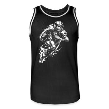 Skeleton American Football player  - Men's Basketball Jersey - black/white - Front - AI Model Male 185 dark (185cm)