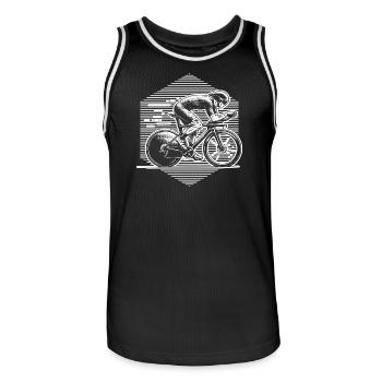 Simple road bike idea for road bike - Men's Basketball Jersey - black/white - Front - AI Model Male 185 dark (185cm)