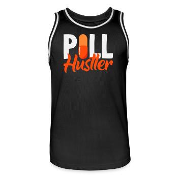 Pharmacien Technicien Pharmaceutique - Maillot de basket Homme - noir/blanc - Devant - AI Model Male 185 dark (185cm)