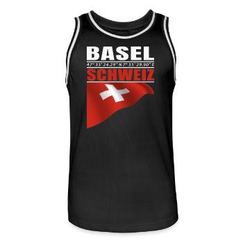 Bâle - Maillot de basket Homme - noir/blanc - Devant - AI Model Male 185 dark (185cm)