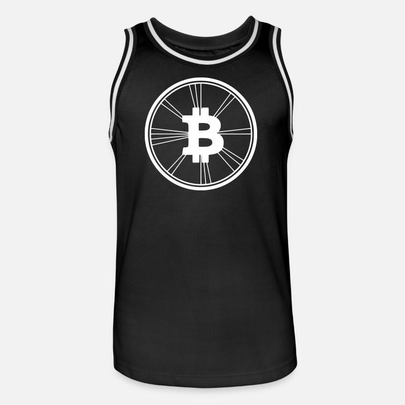 Bitcoin Logo Modern Wireframe Krypto - Männer Basketball-Trikot - Schwarz/Weiß
