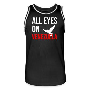 Tous les regards tournés vers le Venezuela - Maillot de basket Homme - noir/blanc - Devant - AI Model Male 185 dark (185cm)