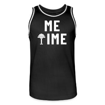 Me Time Dumbbell Gym - Men's Basketball Jersey - black/white - Front - AI Model Male 185 dark (185cm)