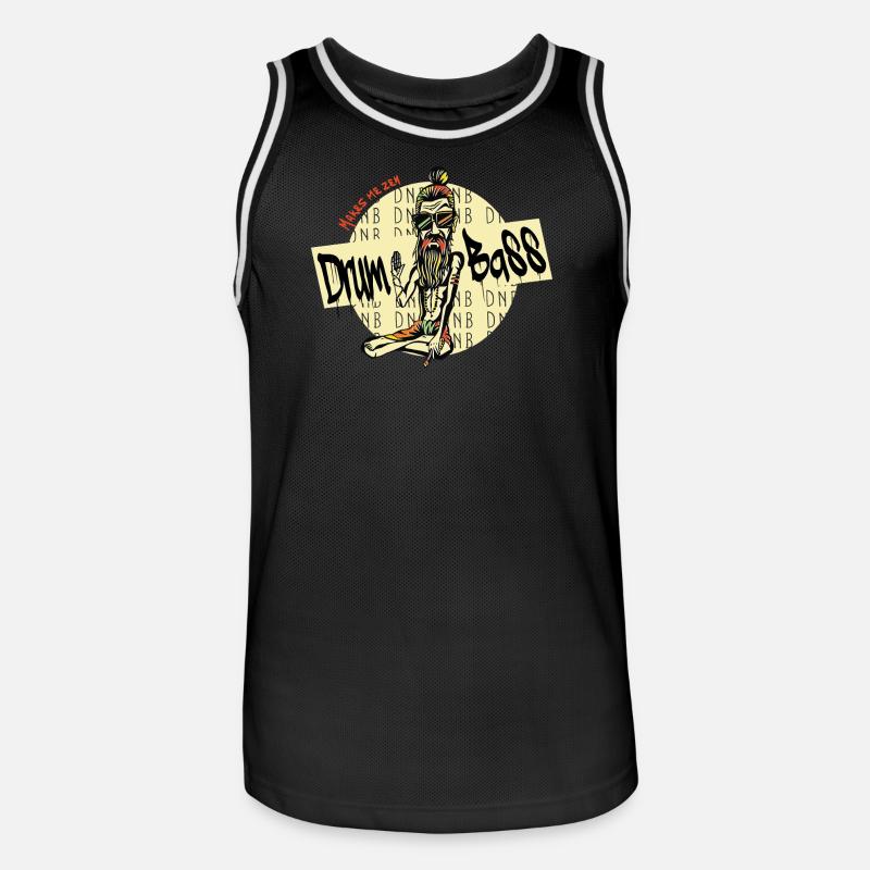 DNB Makes Me Zen - Drum and Bass, DnB, Drum n Bas - Maillot de basket Homme - noir/blanc