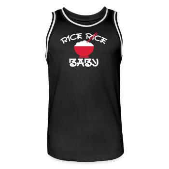 Rice Rice Baby Red Bowl Design - Männer Basketball-Trikot - Schwarz/Weiß - Vorne - AI Model Male 185 dark (185cm)