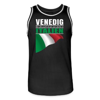 Venice - Men's Basketball Jersey - black/white - Front - AI Model Male 185 dark (185cm)