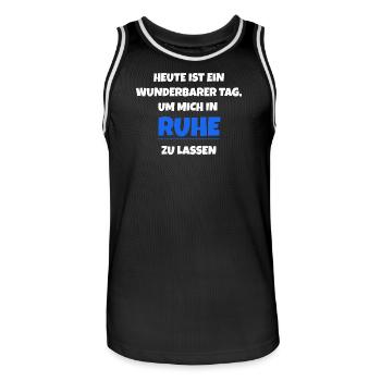 Heute ist ein wunderbarer Tag Ruhe - Männer Basketball-Trikot - Schwarz/Weiß - Vorne - AI Model Male 185 dark (185cm)