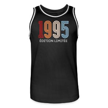 1995 Vintage Limited Edition - Men's Basketball Jersey - black/white - Front - AI Model Male 185 dark (185cm)