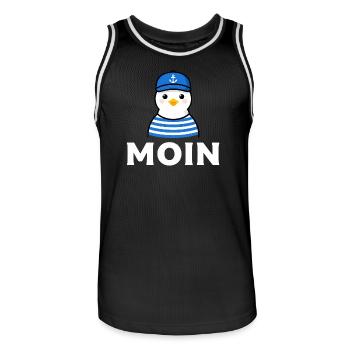 Moin Möwe im Sailor-Stil - Männer Basketball-Trikot - Schwarz/Weiß - Vorne - AI Model Male 185 dark (185cm)