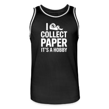 I Collect Paper Its A Hobby - Männer Basketball-Trikot - Schwarz/Weiß - Vorne - AI Model Male 185 dark (185cm)