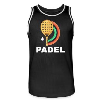 I can't I have padel - Men's Basketball Jersey - black/white - Front - AI Model Male 185 dark (185cm)