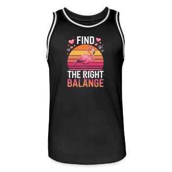 Trouvez la bonne couronne de flamant rose de la Balange - Maillot de basket Homme - noir/blanc - Devant - AI Model Male 185 dark (185cm)