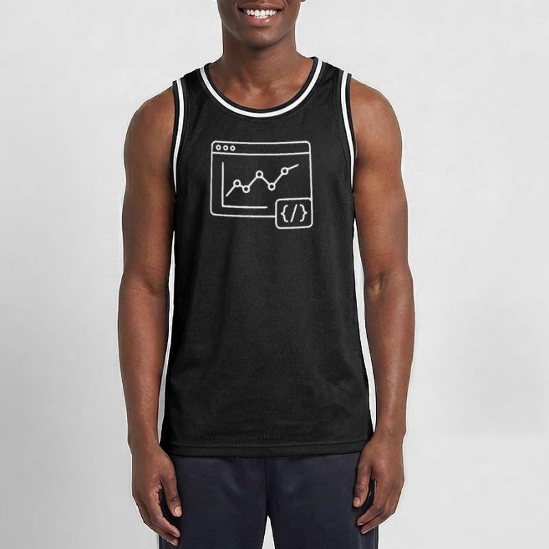 Web Analyse Chart Coding Browser Vektor Männer Basketball-Trikot