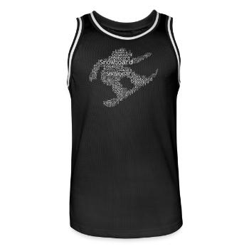 Les snowboardeurs adorent s’habiller pour les femmes - Maillot de basket Homme - noir/blanc - Devant - AI Model Male 185 dark (185cm)