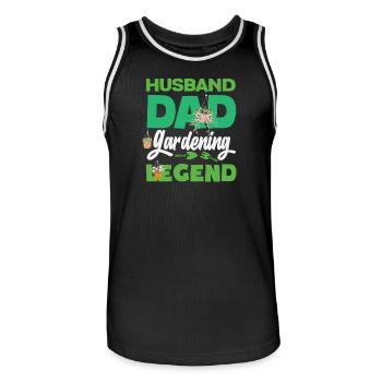 Ehemann Vater Gartenbau-legende Pflanzenliebhaber - Männer Basketball-Trikot - Schwarz/Weiß - Vorne - AI Model Male 185 dark (185cm)